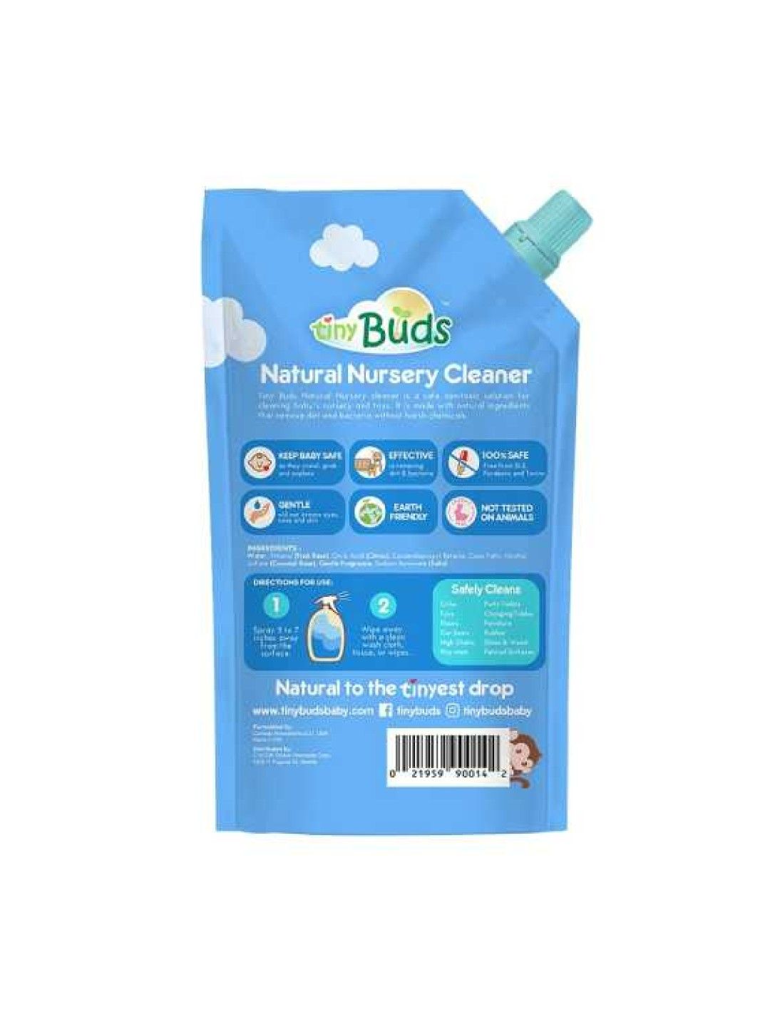 Tiny Buds Natural Nursery Cleaner Pouch (500ml) (No Color- Image 2)