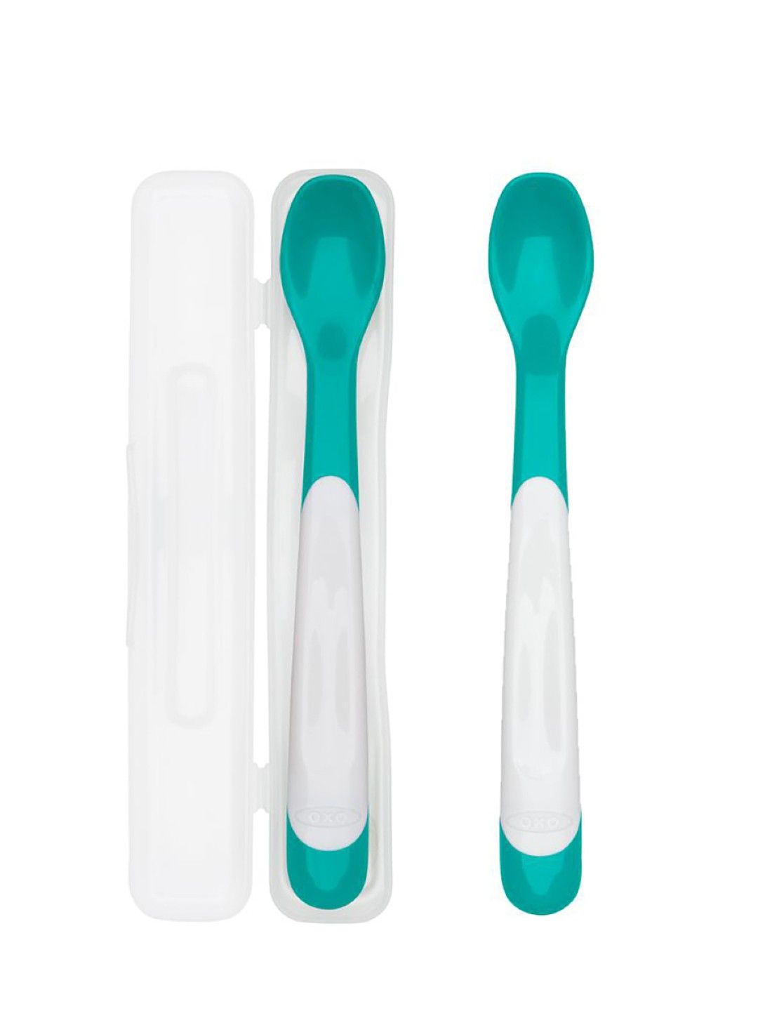 Oxo Tot On-the-go Plastic Feeding Spoon (Teal- Image 1)