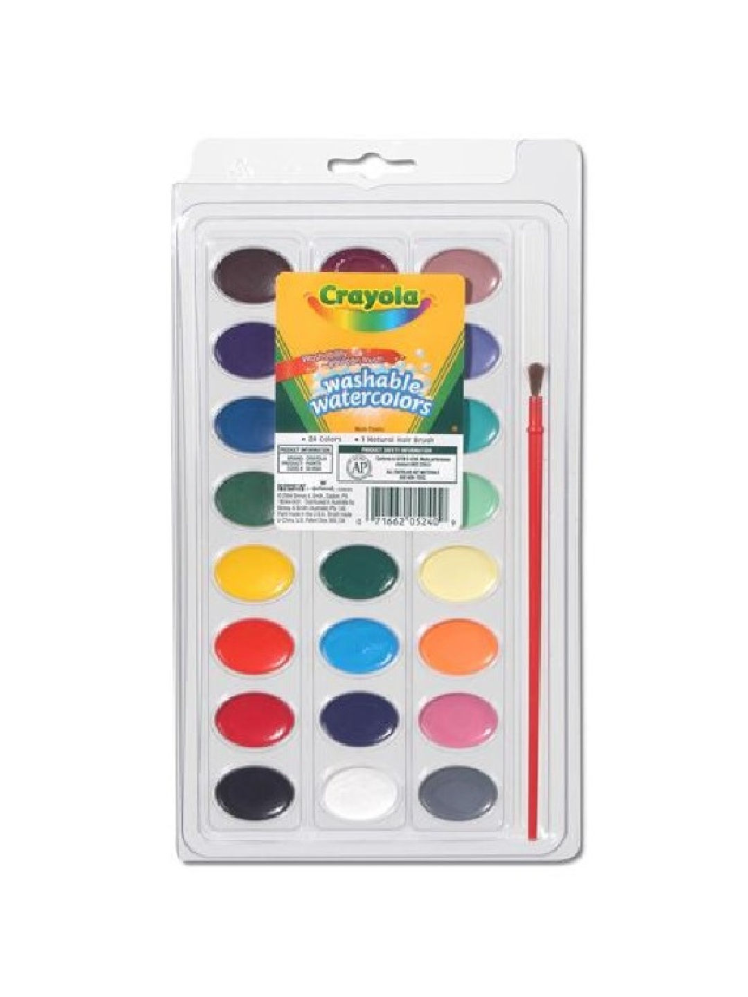 Crayola Watercolor Paints With Brush (24 Count) (No Color- Image 1)