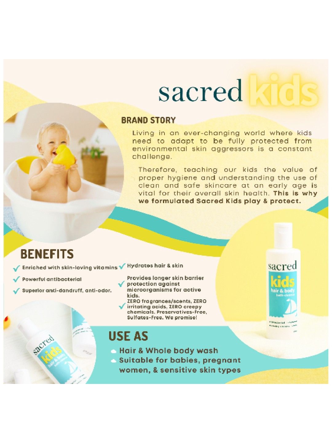 Sacred Kids Hair & Body Bath Cleanse (No Color- Image 3)