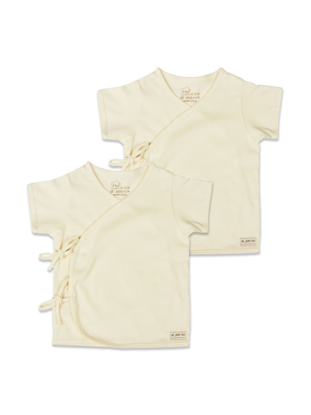 St. Patrick Organic Tie-Side Shirt Short Sleeves (Natural- Image 1)