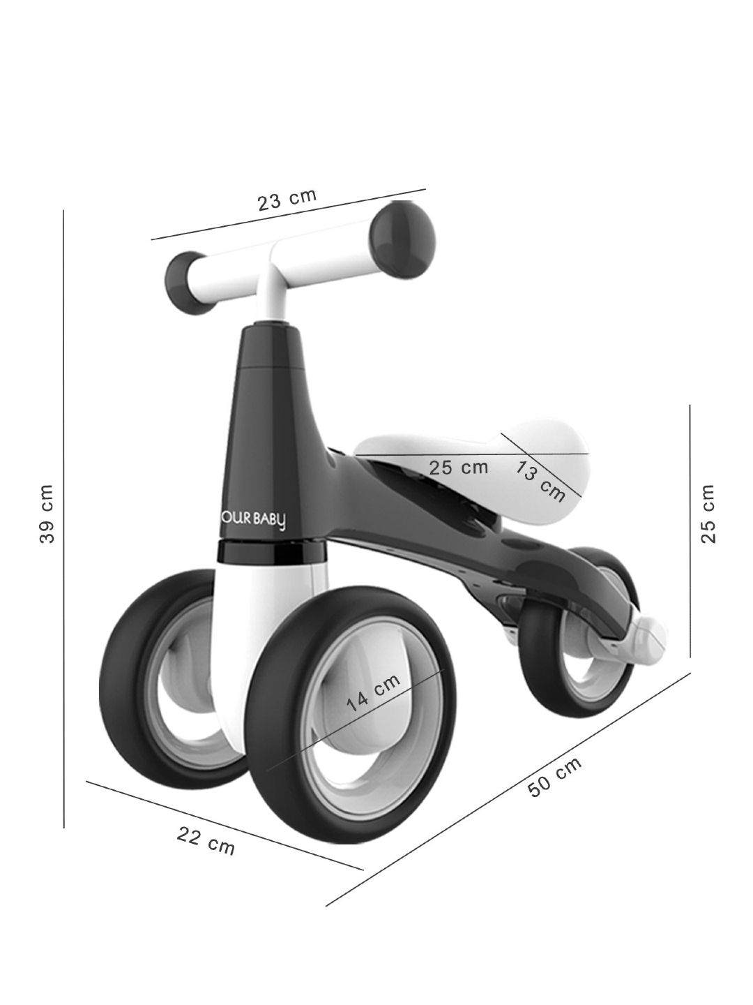 Bonjour Baby Toddler Trike (Black- Image 2)