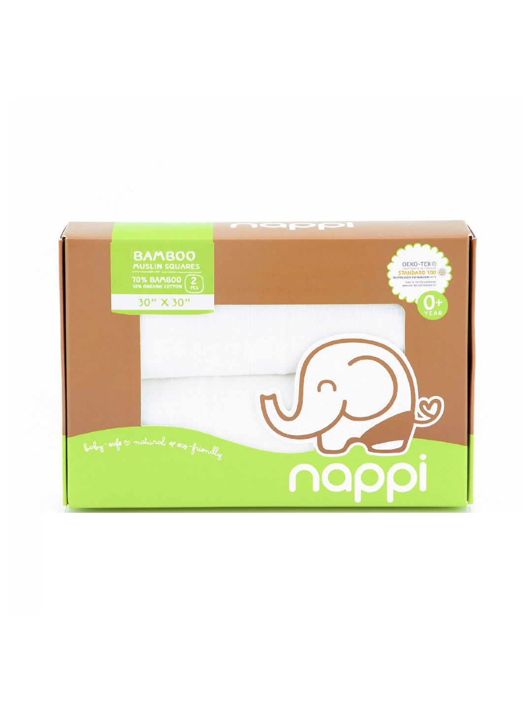 Nappi Baby Muslin Square (Pack of 2) (White- Image 1)