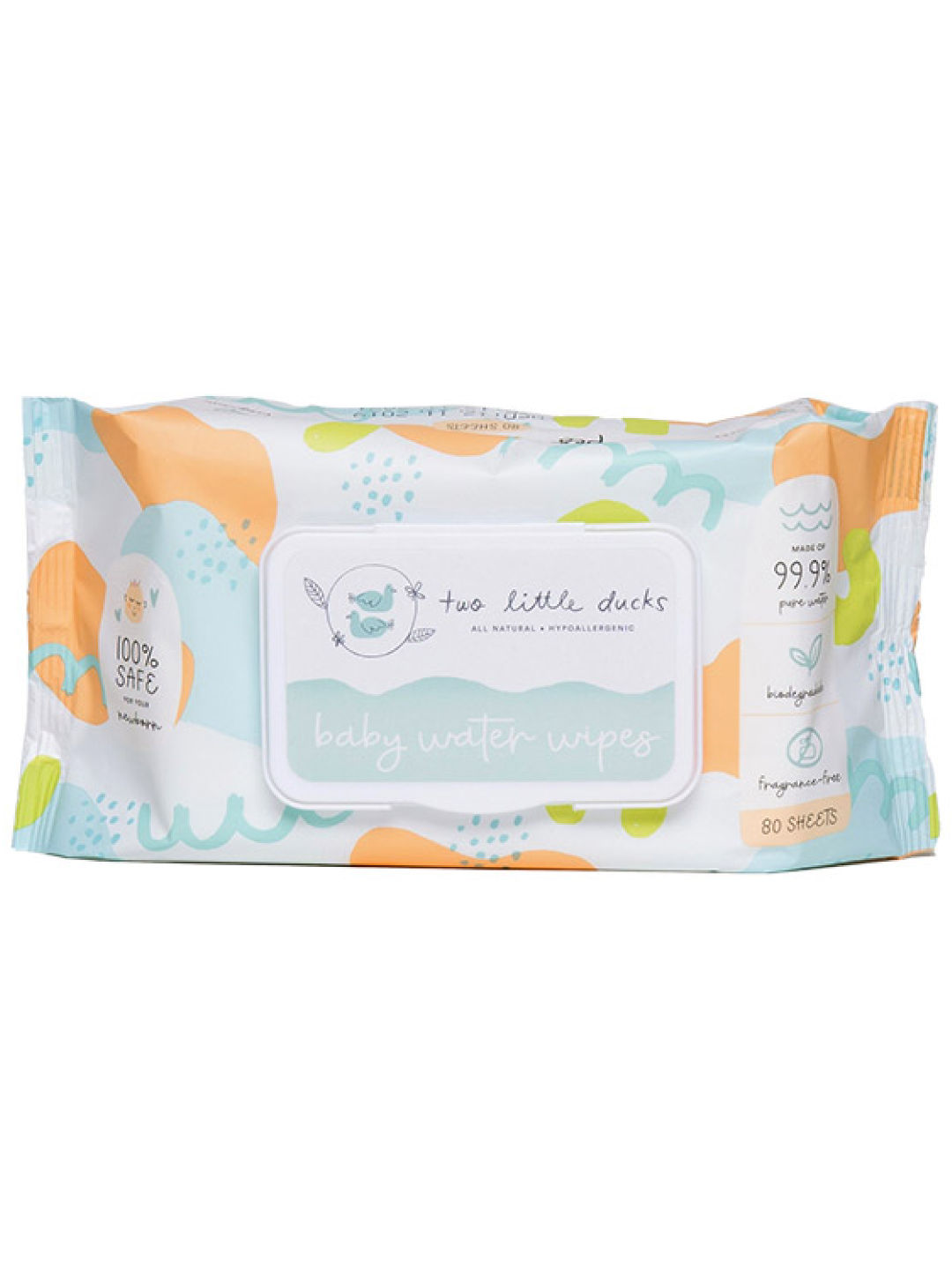 Two Little Ducks Biodegradable Baby Water Wipes (80 pulls)