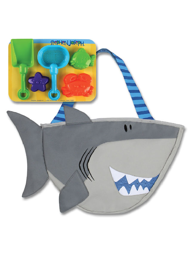 Stephen Joseph Shark Beach Tote with Sand Toys