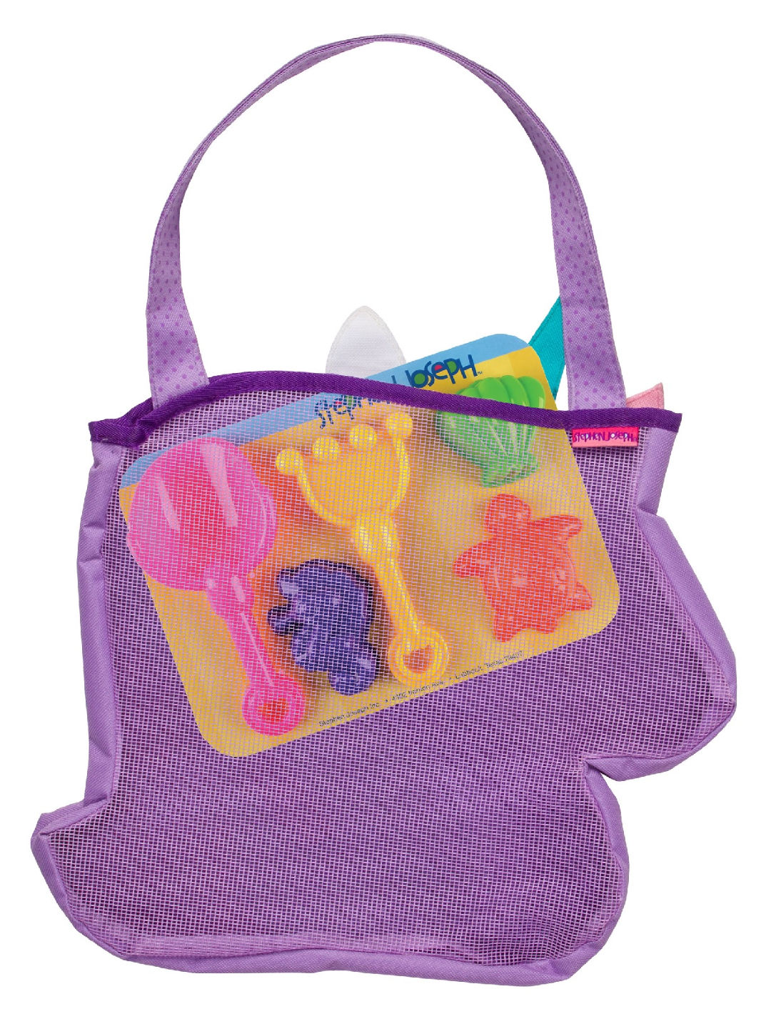 Stephen Joseph Unicorn Beach Tote with Sand Toys (Purple- Image 2)