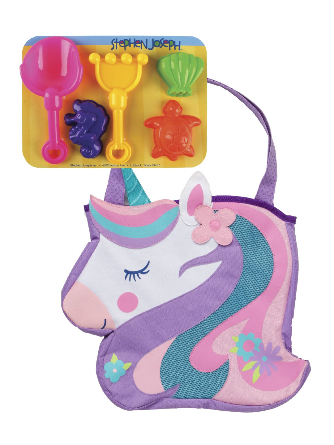 Stephen Joseph Unicorn Beach Tote with Sand Toys