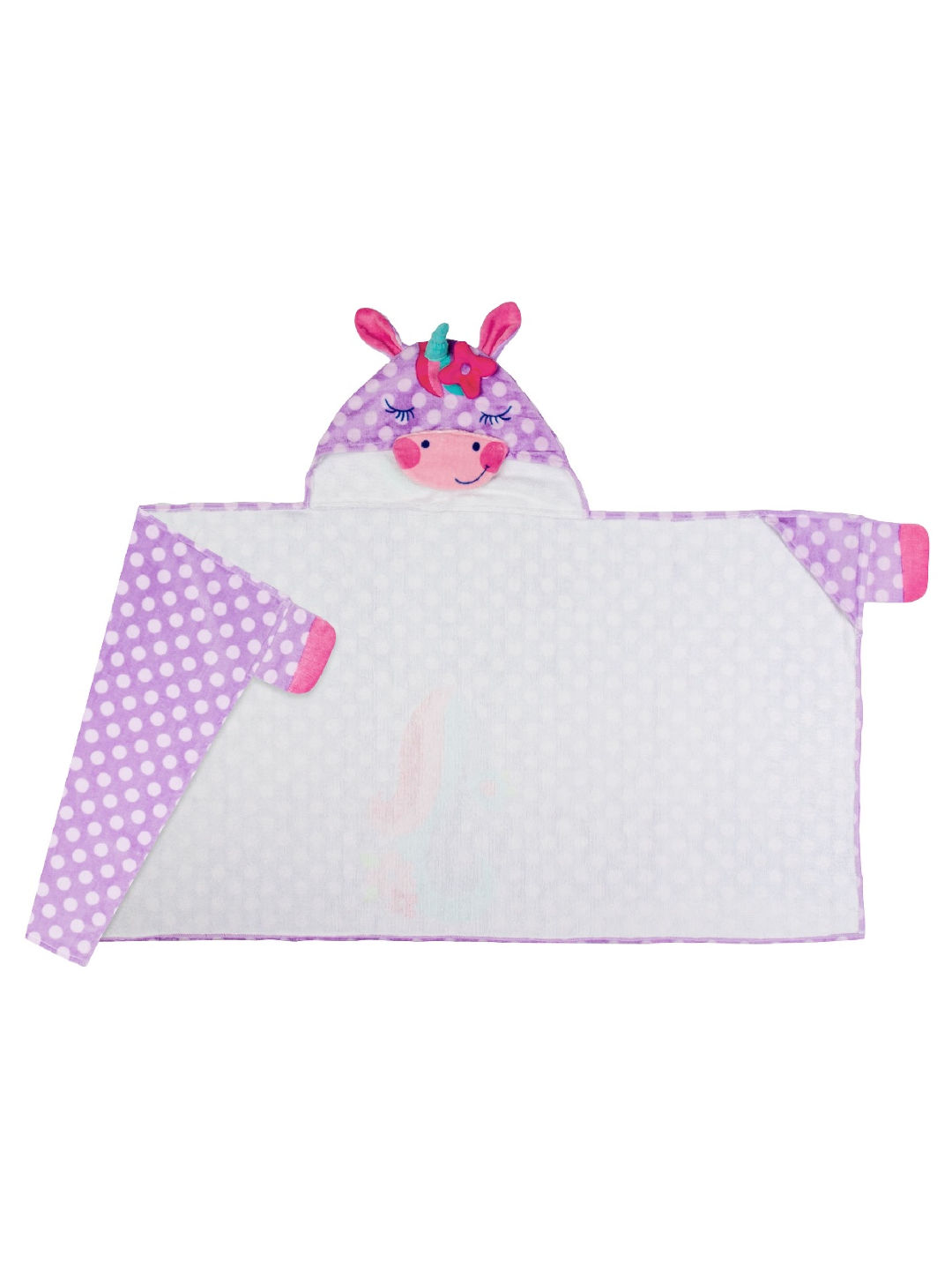 Stephen Joseph Unicorn Hooded Towel (Purple- Image 2)