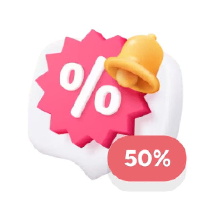 Icon for 50% Off  & Up!