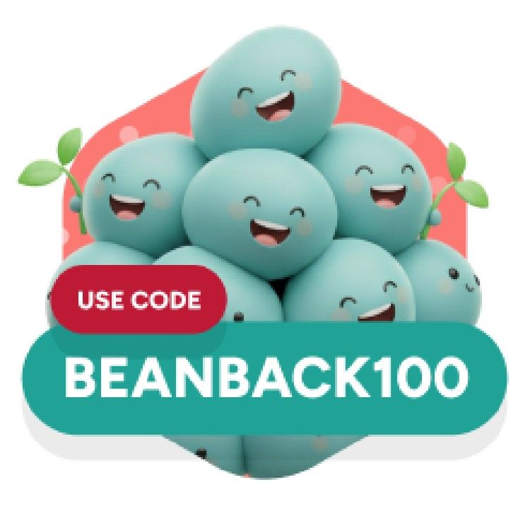 Icon for Use code: BEANBACK100